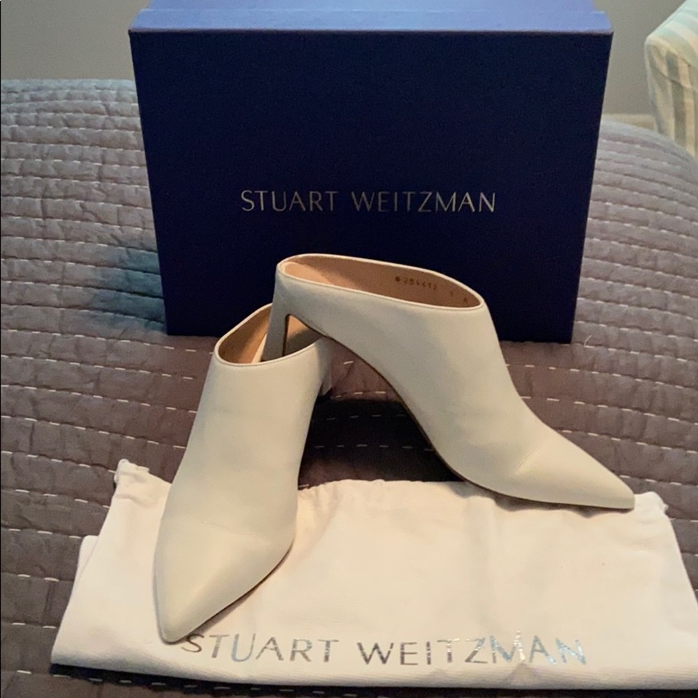 Stuart Weitzman off white Mira mules